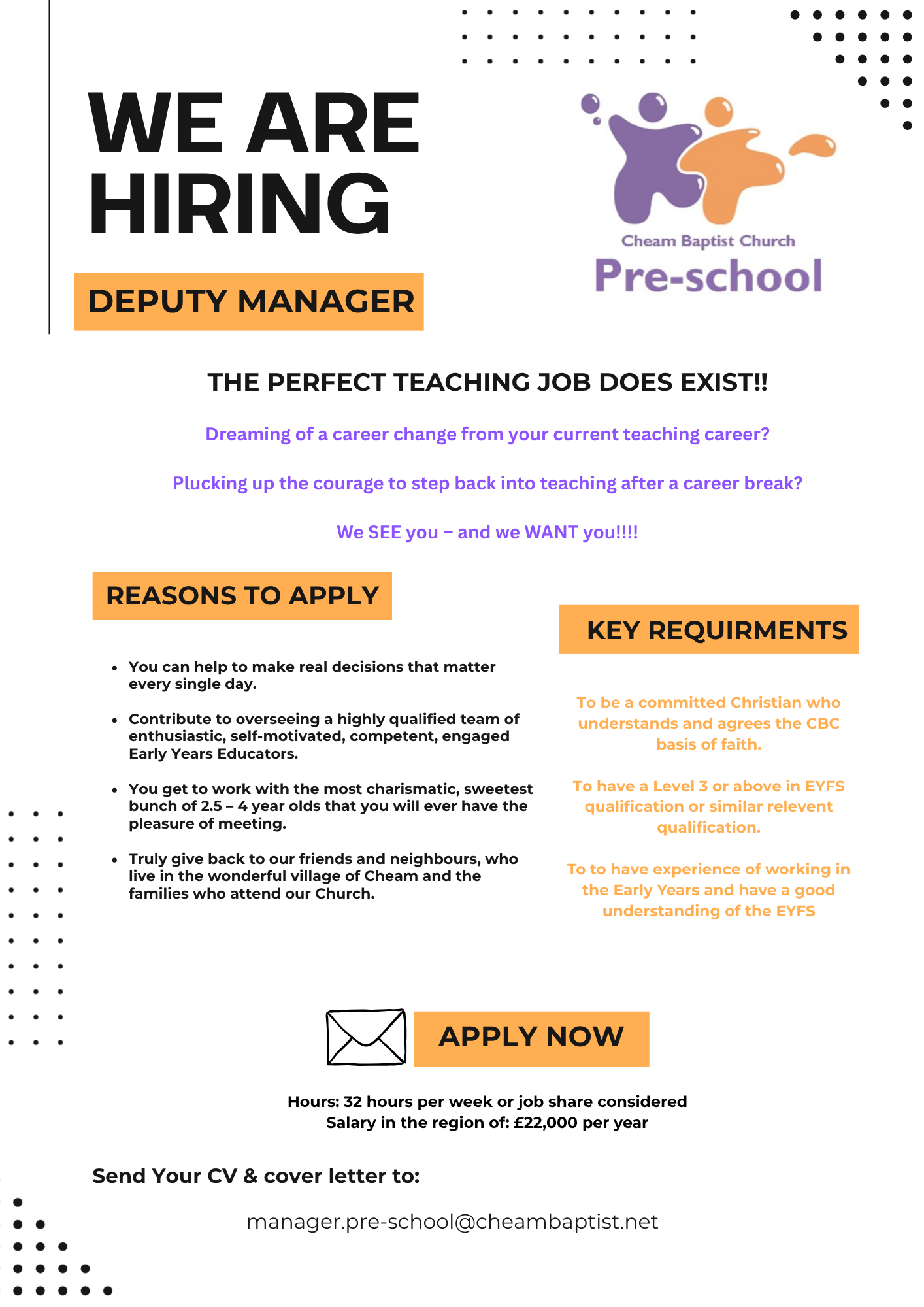 Deputy Manager Advert
